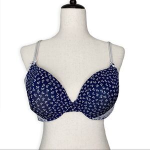 Jessica Simpson Size 38D Blue Floral Bra